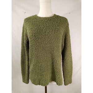 style & co. Women's Green Textured Sweater Petite Medium